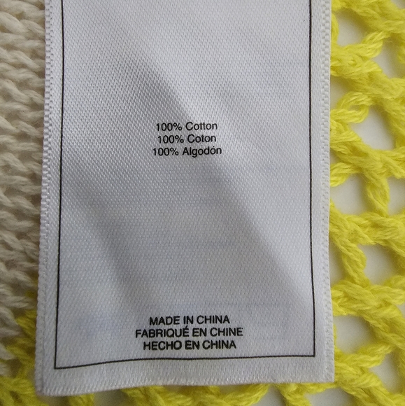 Y2K Roxy Pullover Sweater Size M Yellow Ivory Stripes Open Knit Scoop Neck Vtg - Picture 9 of 11